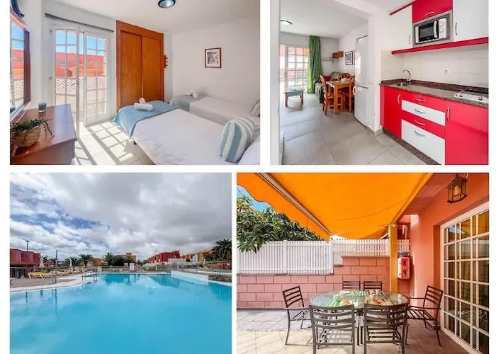 Bungalow Con Terraza Y Piscina