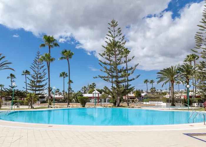 Bungalow deluxe Maspalomas jardín privado barbacoa